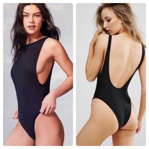Evil Twin Riley black one piece open back bodysuit